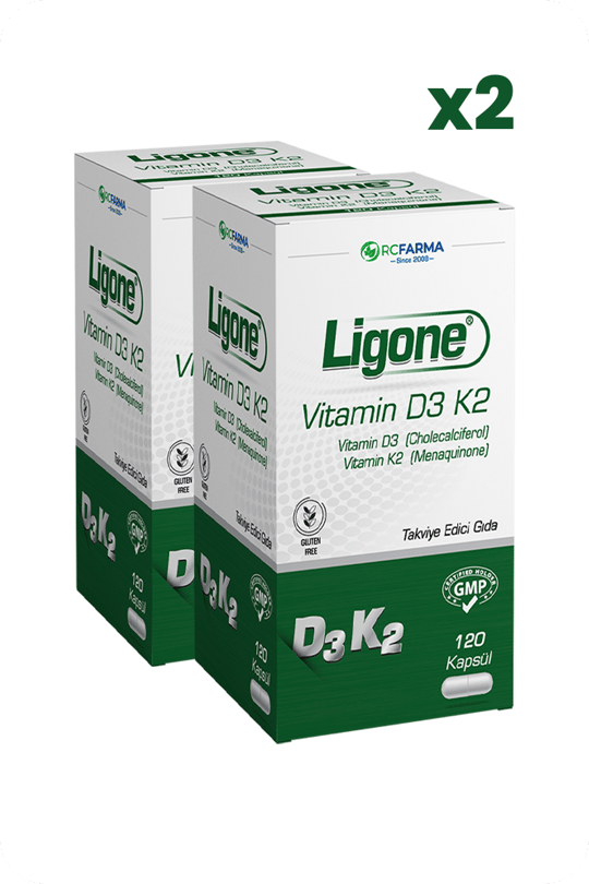 Билкови продуктиRc FarmaLigone Vitamin D3 K2 120 Kapsül x2 Adet