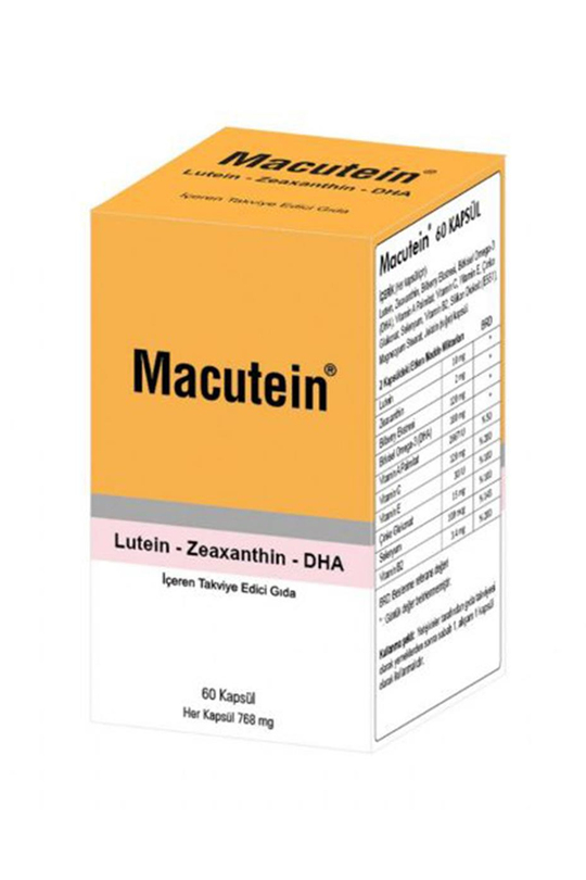 8699868780012 | Macutein Lutein Zeaxanthin DHA 60 Kapsül | KozmovitalVitamin / MultivitaminRc FarmaMacutein Lutein Zeaxanthin DHA 60 Kapsül
