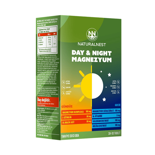 Naturalnest Day Night Magnezyum 30+30 Tablet | KozmovitalMinerallerNaturalNestNaturalnest Day Night Magnezyum 30+30 Tablet