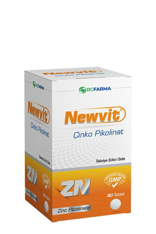 Newvit Çinko Pikolinat 15 mg 60 Tablet | KozmovitalVitamin / MultivitaminRc FarmaNewvit Çinko Pikolinat 15 mg 60 Tablet