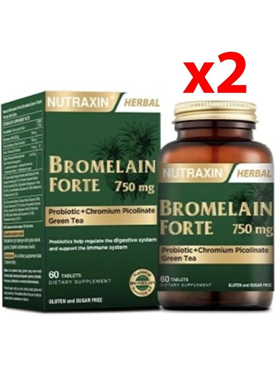 Билкови продуктиNutraxinNutraxin Bromelain Forte 60 Tablet x2 Adet