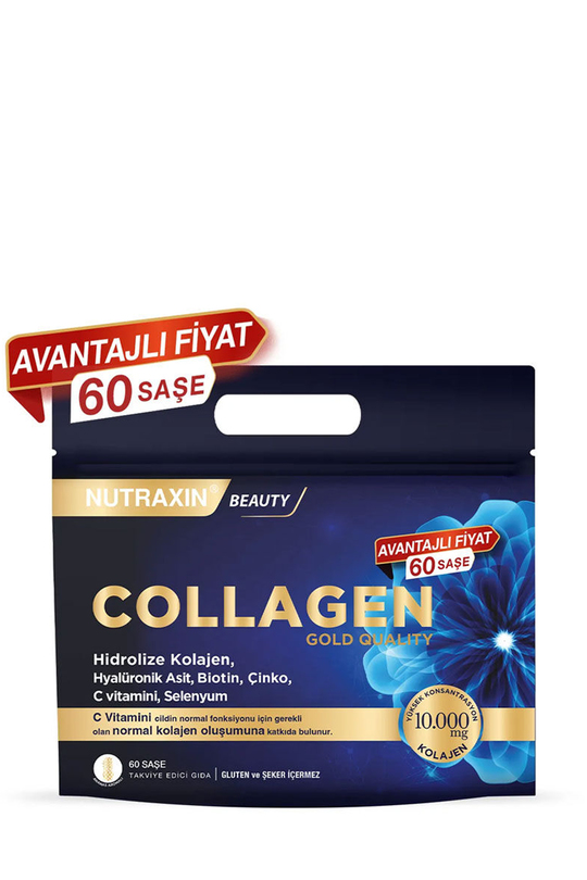 Nutraxin Collagen Gold Quality Hidrolize Kolajen 60 Saşe | KozmovitalKolajen (Collagen)NutraxinNutraxin Collagen Gold Quality Hidrolize Kolajen 60 Saşe