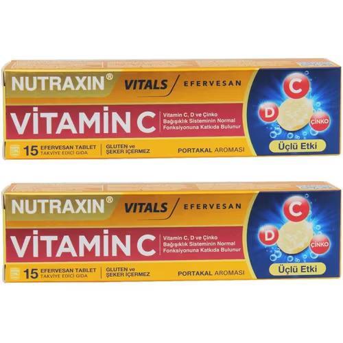 Vitamin / MultivitaminNutraxinNutraxin Efervesan Vitamin C D Zinc 15 Tablet x2 Adet