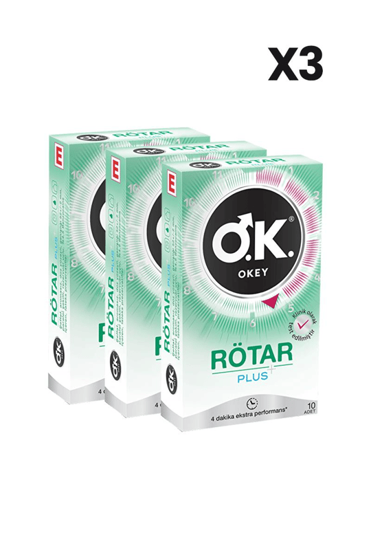 PrezervatifOkeyOkey Rötar Plus Prezervatif 10'lu x3 Adet
