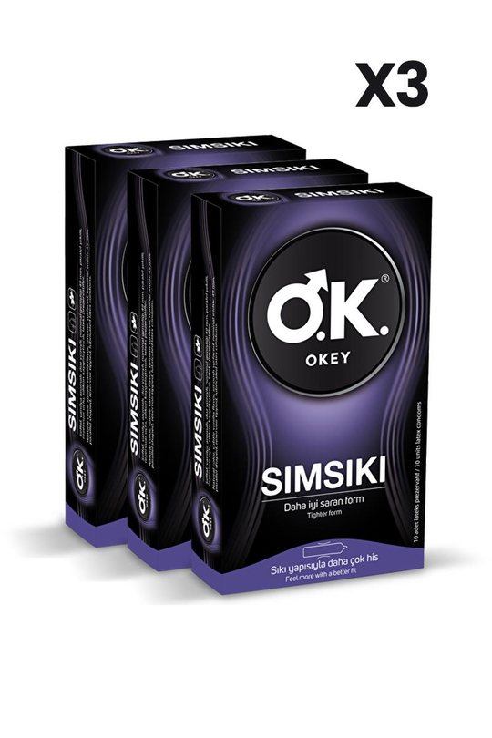 PrezervatifOkeyOkey Sımsıkı Prezarvatif 10'lu x3 Adet
