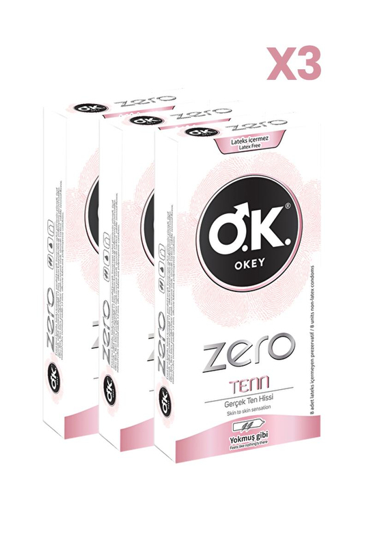 PrezervatifOkeyOkey Zero Tenn Prezervatif 8'li x3 Adet