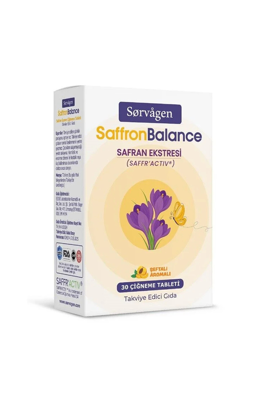 Sorvagen SaffronBalance Safran 30 Çiğneme Tableti | KozmovitalBitkisel ÜrünlerSorvagenSorvagen SaffronBalance Safran 30 Çiğneme Tableti
