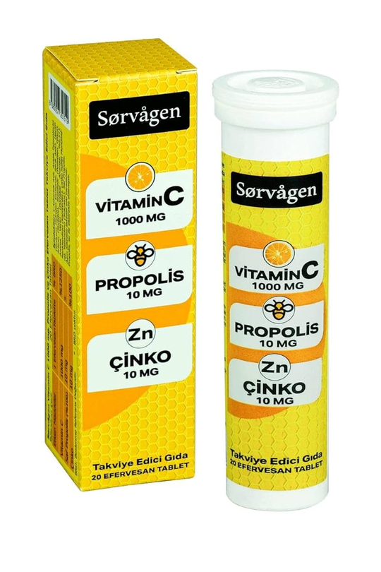 Витамини / мултивитаминиSorvagenSorvagen Vitamin C Propolis Çinko 20 Efervesan Tablet
