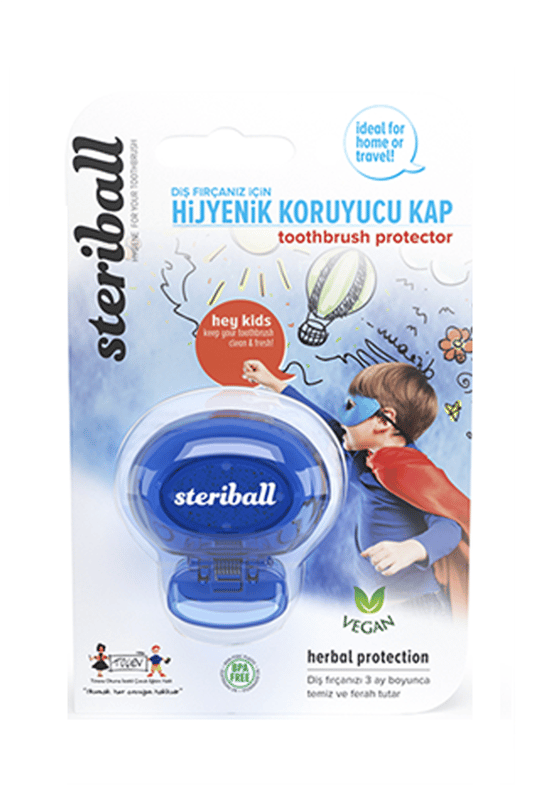 Контейнер за четки за зъбиSteriballSteriball Çocuk Mavi