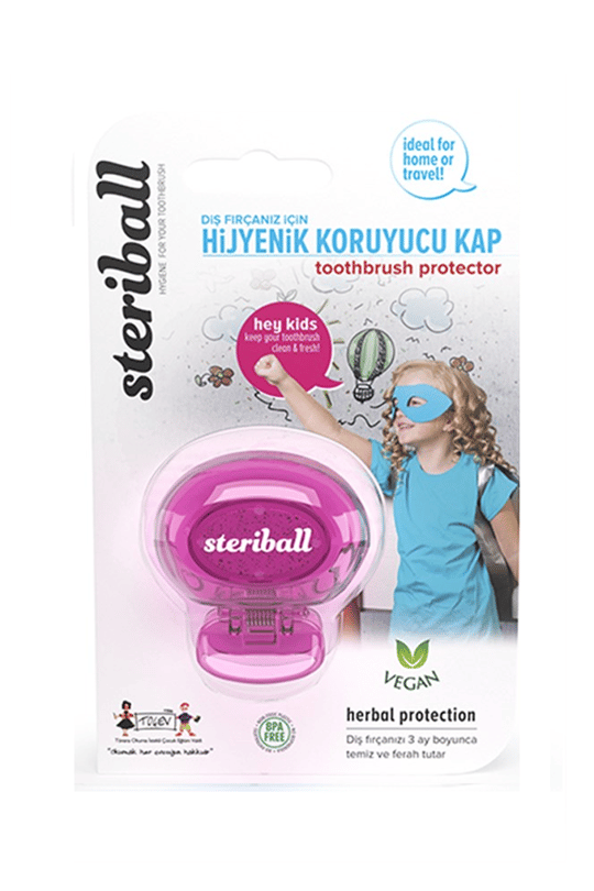Контейнер за четки за зъбиSteriballSteriball Çocuk Pembe