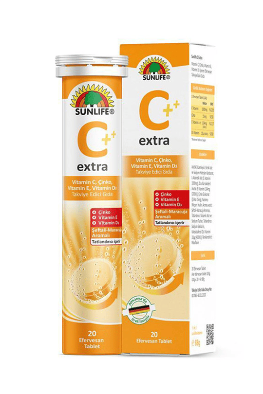 8697781960719 | Sunlife Extra Vitamin C 20 Efervesan Tablet | KozmovitalVitamin / MultivitaminSunlifeSunlife Extra Vitamin C 20 Efervesan Tablet