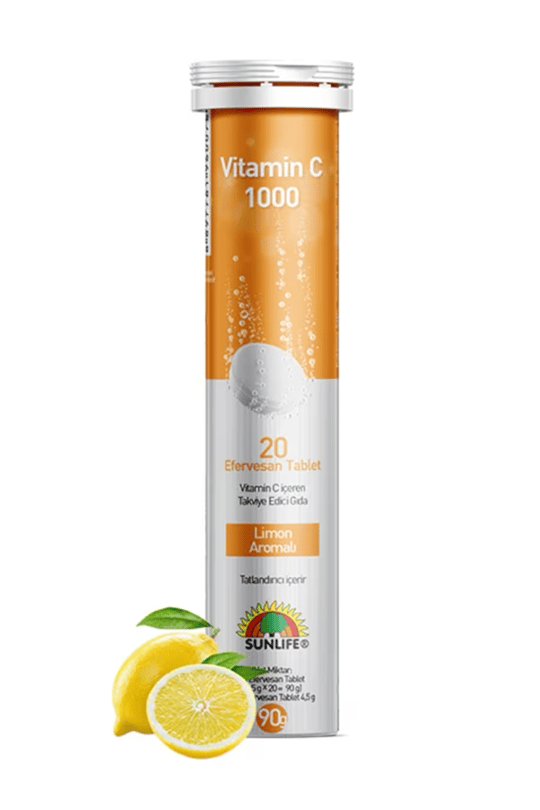 8697781960078 | Sunlife Vitamin C 1000 mg efervesan 20 Tablet | KozmovitalVitamin / MultivitaminSunlifeSunlife Vitamin C 1000 mg efervesan 20 Tablet