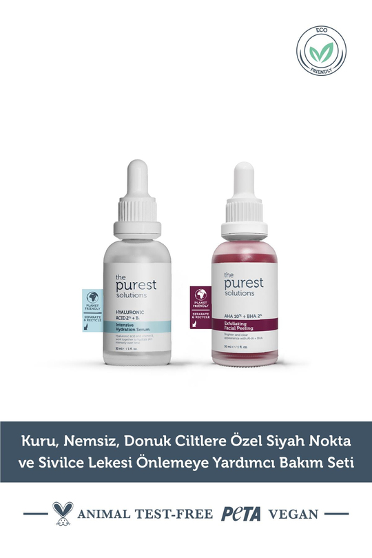 The Purest Solutions Kuru Nemsiz Donuk Ciltlere Özel Siyah Nokta ve Sivilce Lekesi Önlemeye Yardımcı Bakım Seti TPS124