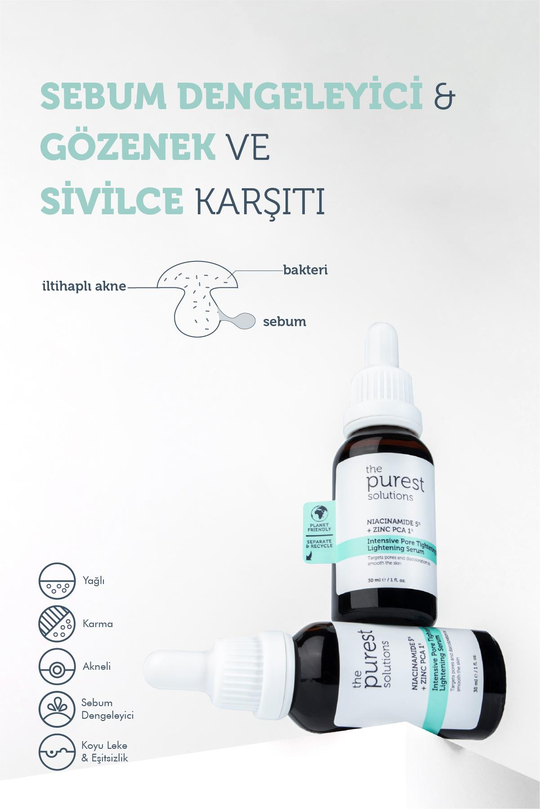The Purest Solutions Leke Sivilce Önlemeye Yardımcı ve Gözenek Sıkılaştırmayı Hedefleyen Bakım Seti TPS118