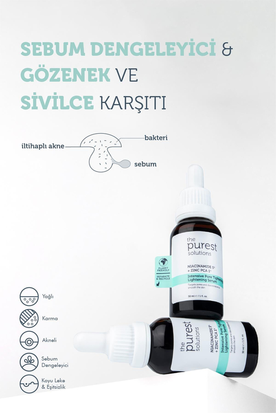 The Purest Solutions Sivilce Siyah Nokta Önlemeye ve Gözenek Sıkılaştırmaya Yardımcı Bakım Seti TPS119