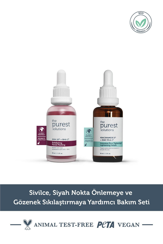 The Purest Solutions Sivilce Siyah Nokta Önlemeye ve Gözenek Sıkılaştırmaya Yardımcı Bakım Seti TPS119