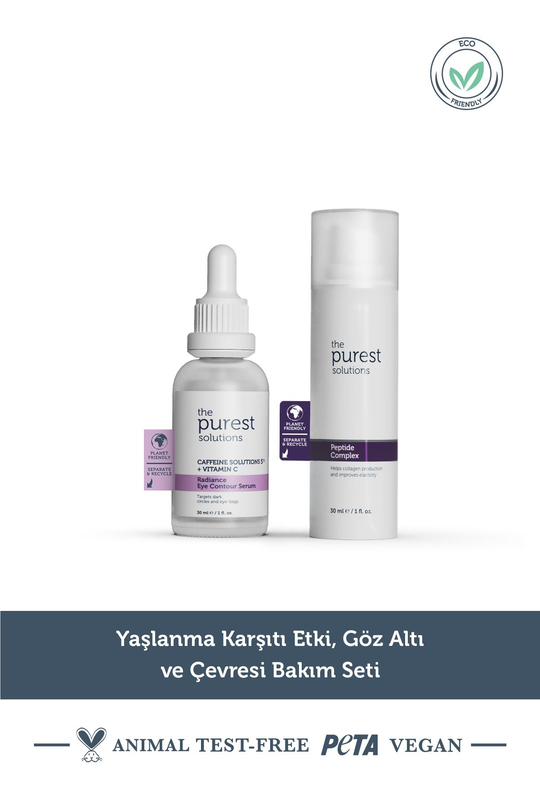The Purest Solutions Yaşlanma Karşıtı Nemlendirici ve Göz Çevresi Aydınlık Göz Altı Görünümü Destekleyici Yoğun Bakım Seti TPS115