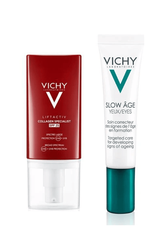 Vichy Liftactiv Collagen Specialist SPF 25 50 ml + Vichy Slow Age Eye Care 15 ml Paketi | KozmovitalYüz BakımıVichyVICHY LIFTACTIV COLLAGEN SPECIALIST SPF25 50 ML + VICHY SLOW AGE EYE CARE 15 ML PAKETİ