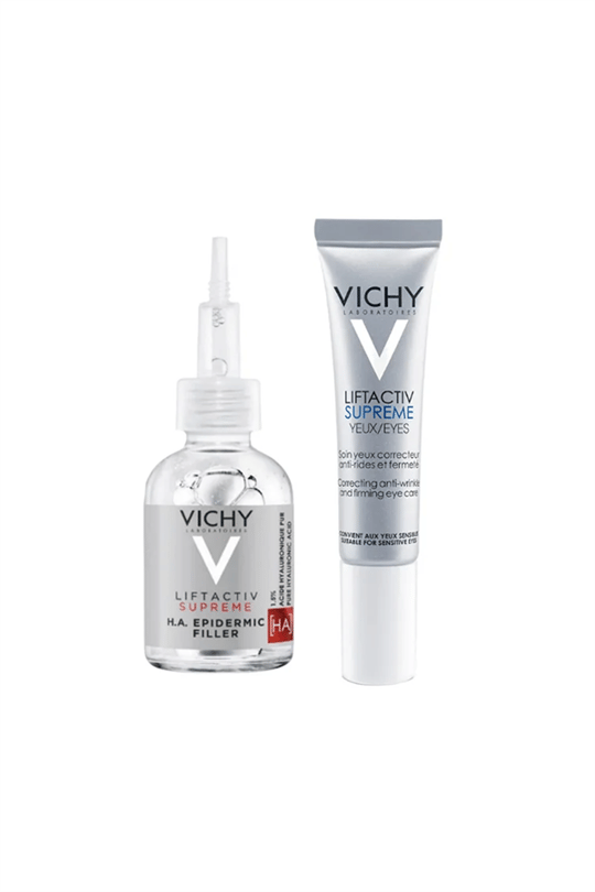Vichy Liftactiv Supreme H.A Epidermic Filler Serum 30 ml + Vichy Liftactiv Kırışıklık Karşıtı Göz Bakım Kremi 15ml Paketi | KozmovitalYüz BakımıVichyVICHY LIFTACTIV SUPREME SERUM 30 ML + VICHY LIFTACTIV SUPREME GÖZ 15 ML PAKETİ 