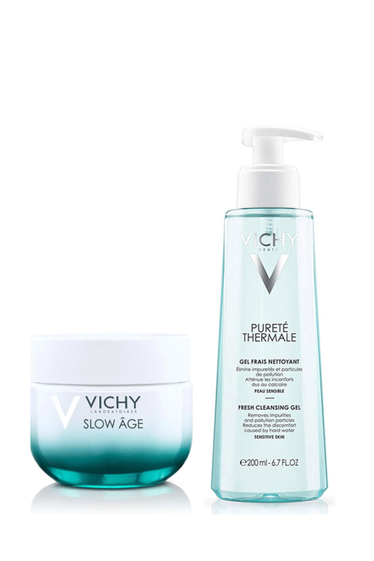 Vichy Purete Thermale Fresh Cilt Temizleyici Jel 200 ml + Vichy Slow Age Krem 50 ml paketi | KozmovitalYüz BakımıVichyVICHY SLOW AGE KREM 50 ML + VICHY PURETE THERMALE CANLANDIRICI TEMİZLEME JELİ PAKETİ 