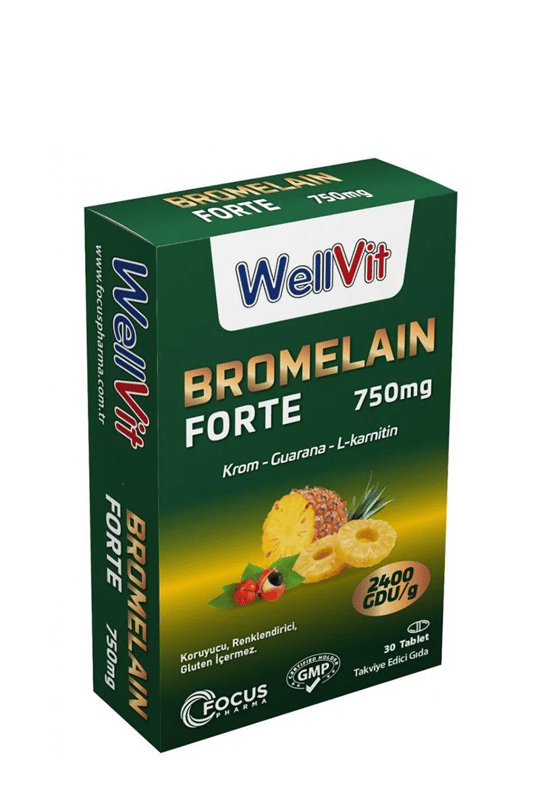 Билкови продуктиFocus PharmaWellVit Bromelain Forte 30 Tablet