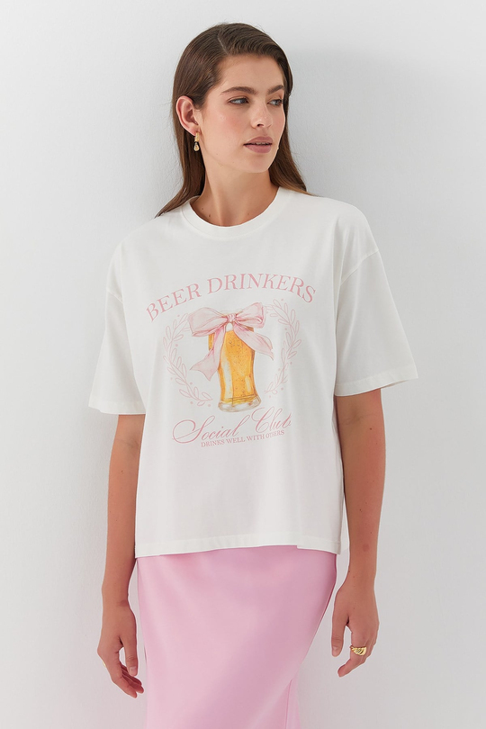 Beer Drinkers T-Shirt Ekru