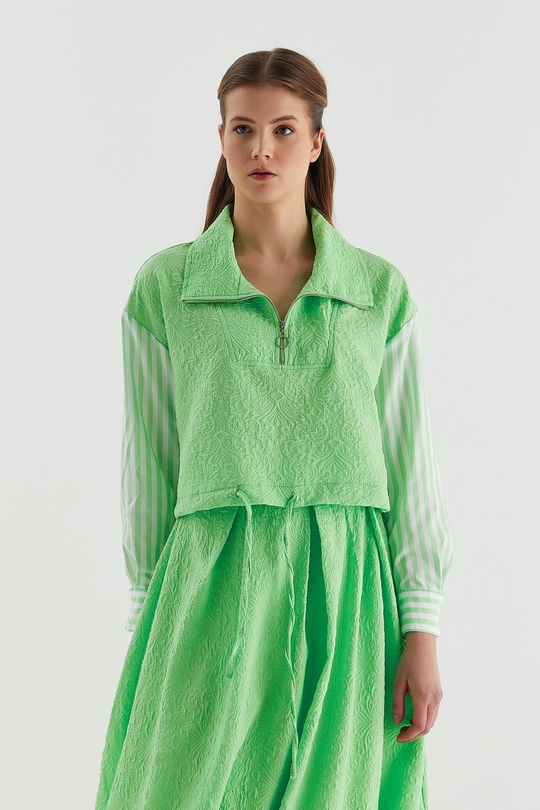 Brokar Crop Tunik Mint