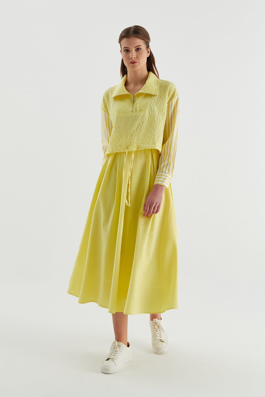 Brokar Crop Tunik Sarı