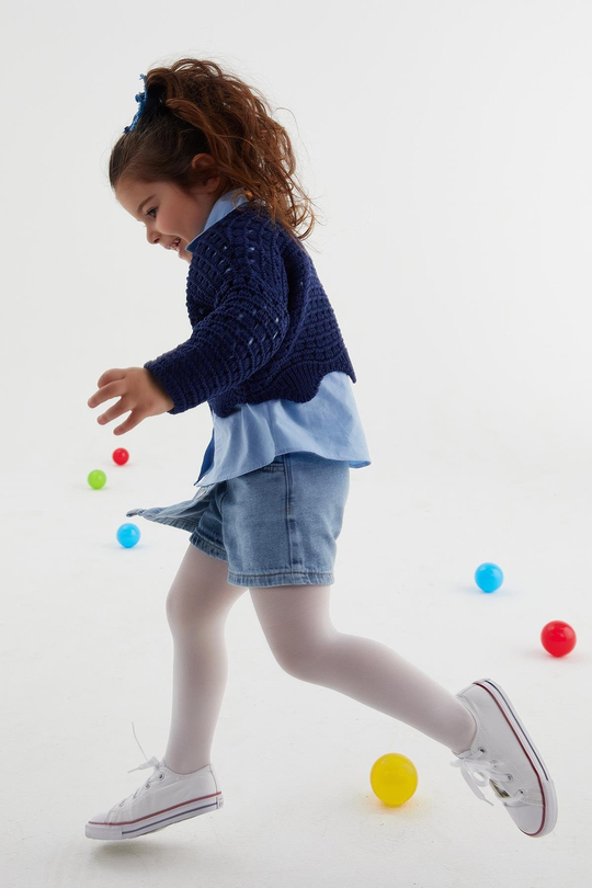 Çocuk Crop Triko Lacivert