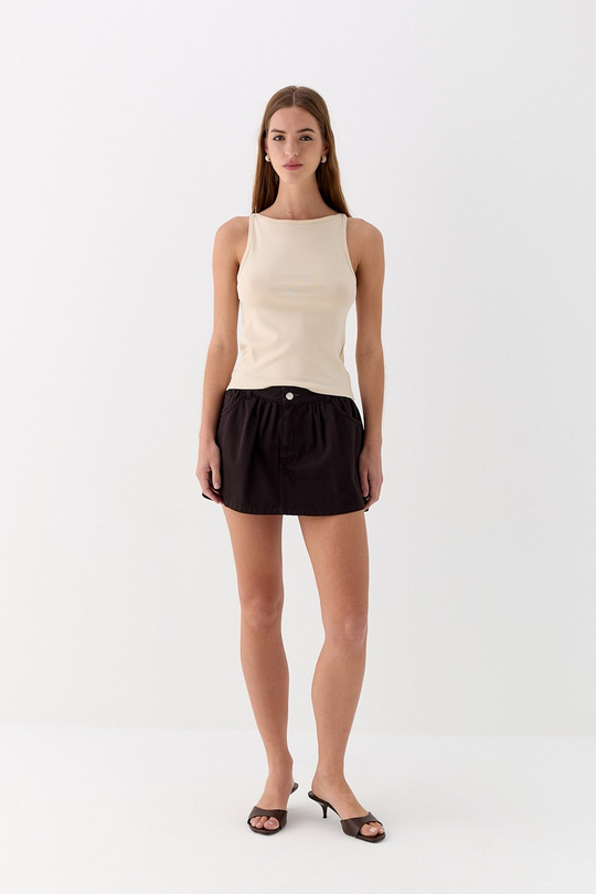 Halter Yaka Body Bej
