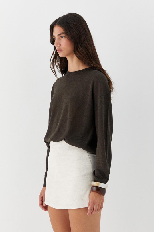 Keten Şort Etek Bej