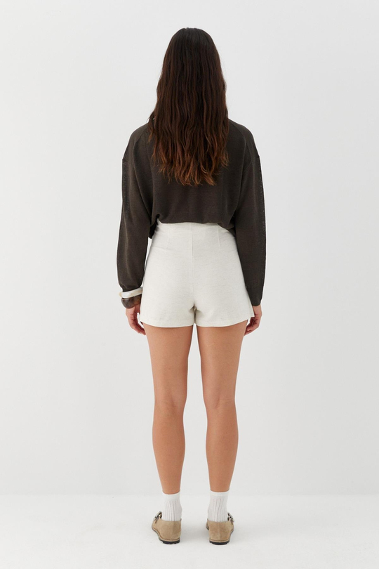 Keten Şort Etek Bej