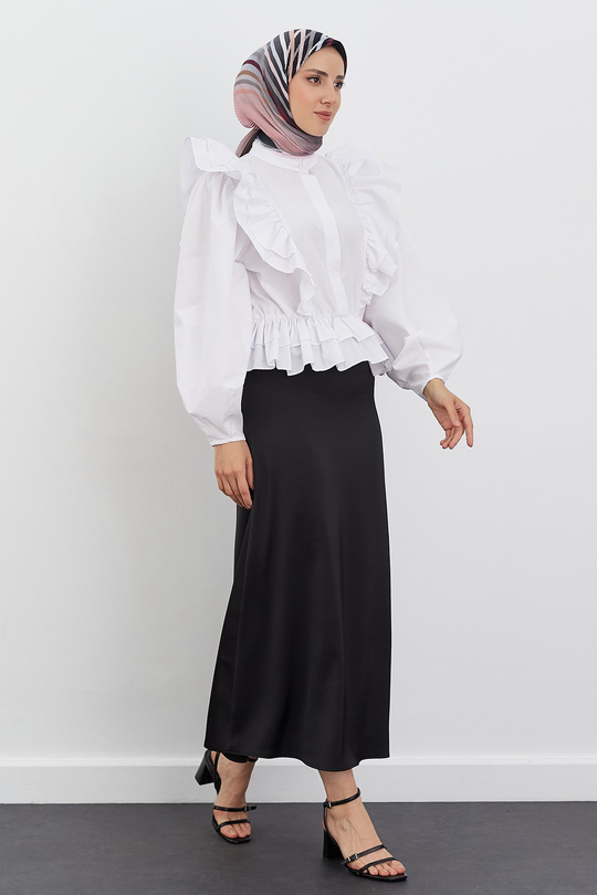 Saten Zara Etek Siyah