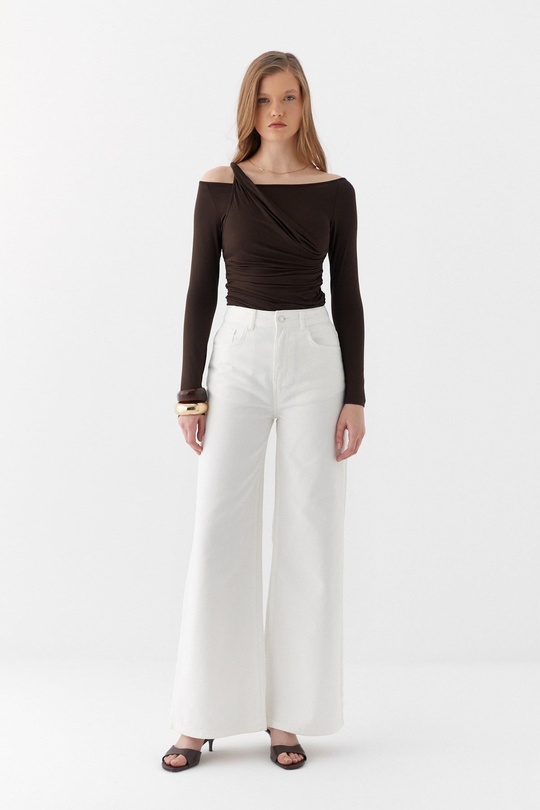 Wide Leg Pantolon Taş