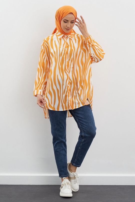 Zebra Desen Gömlek Mango