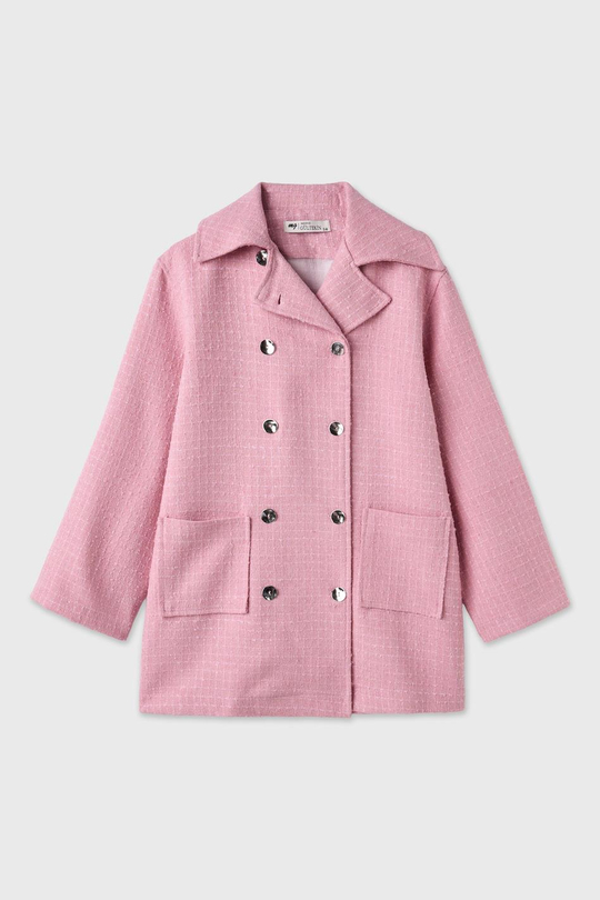 Kruvaze Tüvit Ceket Pembe