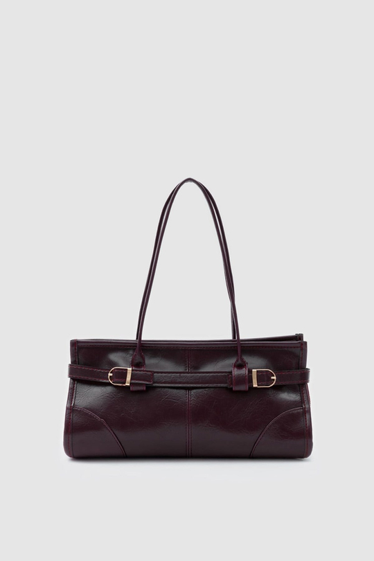 Enyola Vintage Baget Çanta Mürdüm