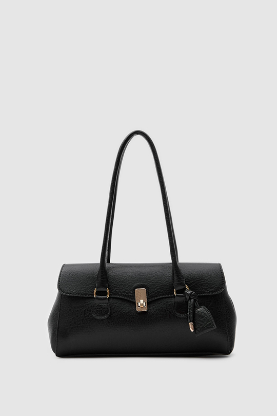 Lunera Vintage Baget Çanta Siyah