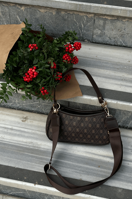 Farme Monogram Baget ve Çapraz Çanta Kahverengi