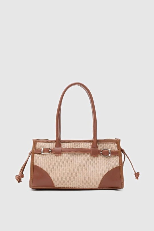 Maison Hasır Baget Çanta Bej