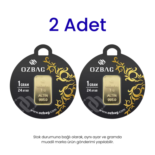 2 Adet 1 Gr 24 Ayar Gram Altın