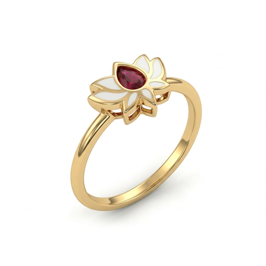 Cetaş Lotus 14 Ayar Altın Yüzük
