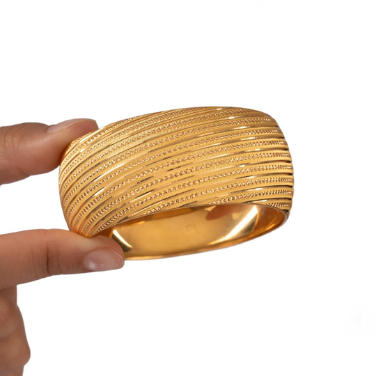 40 Gram (Gr) 40Mm Nokta Parlak Model Mega Bilezik 22 Ayar Yatırımlık İşçiliksiz