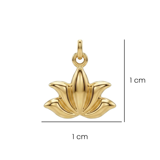 Lotus Figürlü 14 Ayar Kolye Ucu