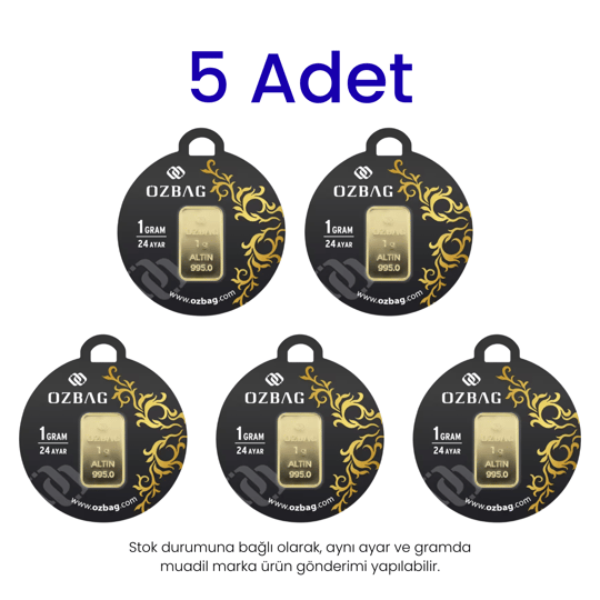 5 Adet 1 Gr 24 Ayar Gram Altın