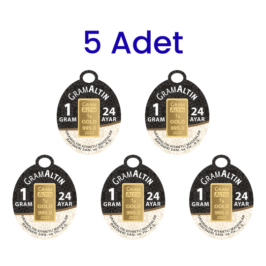 5 Adet 1 Gr 24 Ayar Gram Altın