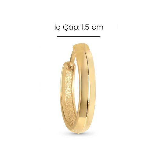14 Ayar Altın Halka Küpe 1,5 cm
