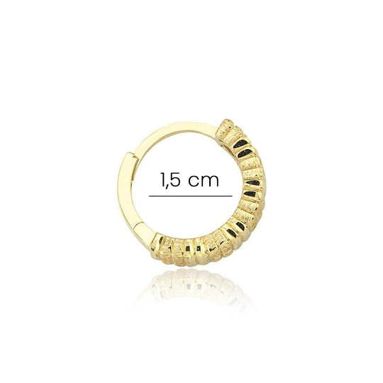14 Ayar Altın Sade Küpe 1,5 Cm