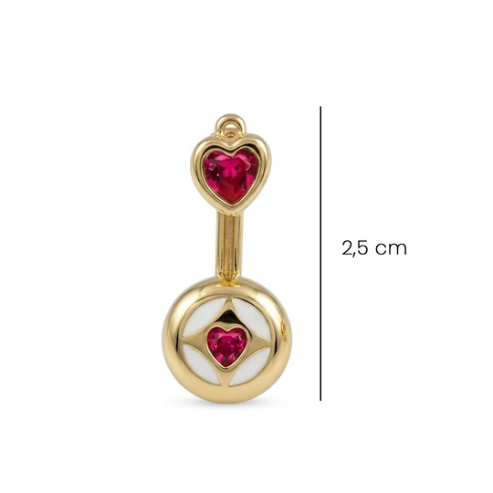 Cetaş Kalpli 14 Ayar Altın Küpe 2,5 Cm