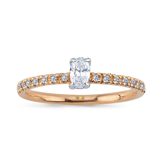 Pırlanta Oval Tektaş Yüzük 0.27 Ct